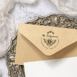 Sello De Caucho Dirección de devolución de nombre de familia de sc