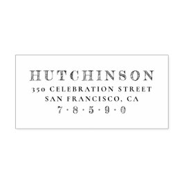 Sello De Caucho Dirección de devolución de nombre de familia esboz