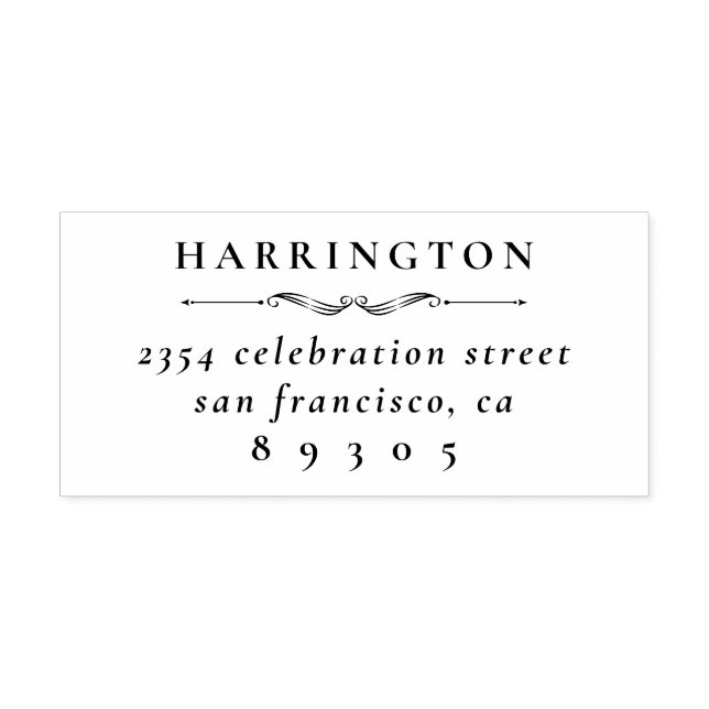 Sello De Caucho Dirección de devolución de nombre de familia forma (Impresión)