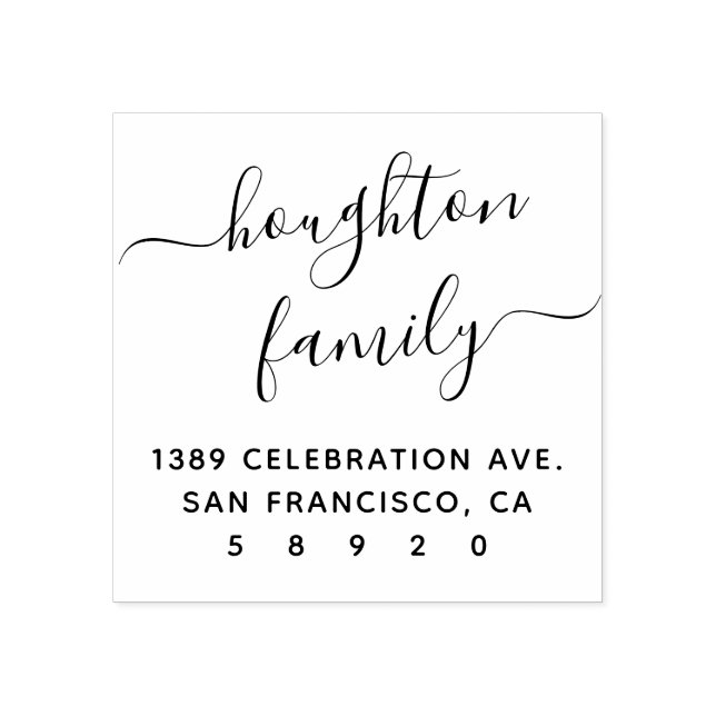 Sello De Caucho Dirección de devolución de nombre de familia manus (Impresión)