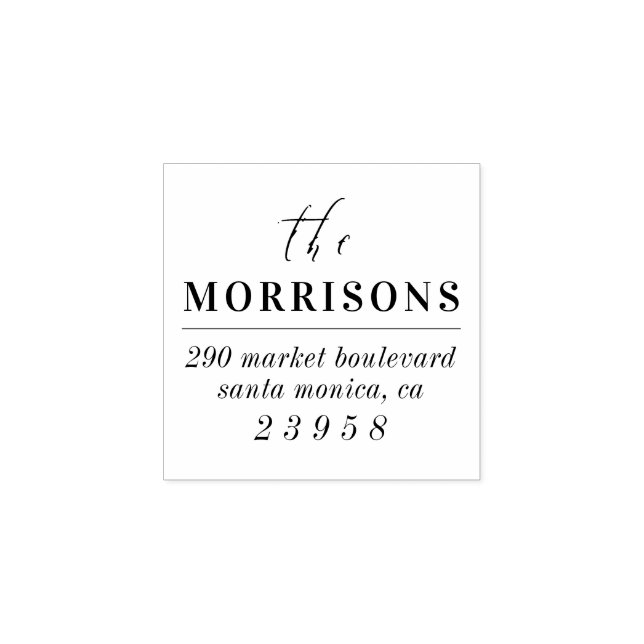 Sello De Caucho Dirección de devolución de nombre de familia Minim (Impresión)