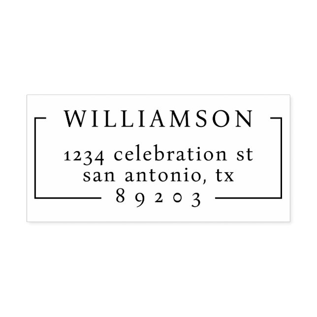 Sello De Caucho Dirección de devolución de nombre de familia Minim (Impresión)