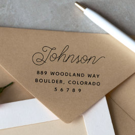 Sello De Caucho Dirección de devolución de nombre de familia moder