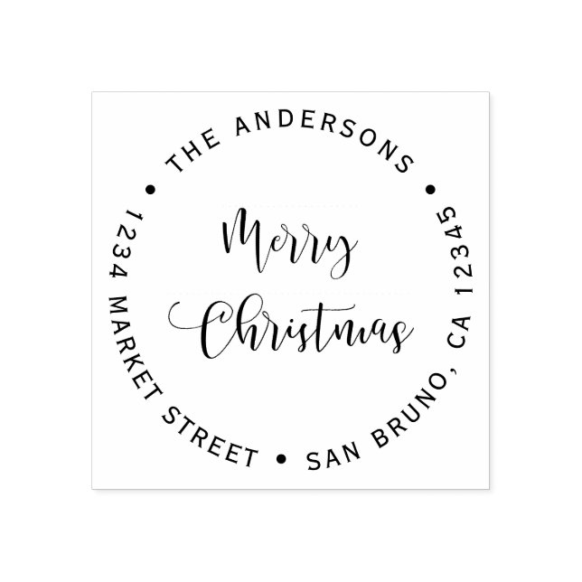 Sello De Caucho Dirección de devolución de nombre de familia y nav (Impresión)