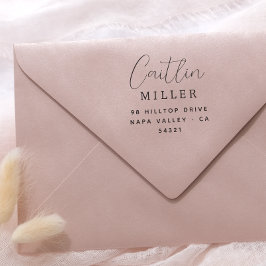 Sello De Caucho Dirección de devolución de nombre de guión elegant