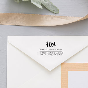 Sello De Caucho Dirección de devolución de nombre de script de mon