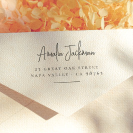 Sello De Caucho Dirección de devolución de nombre de script modern