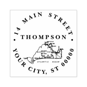 Sello De Caucho Dirección de devolución de nombre del viejo mapa d