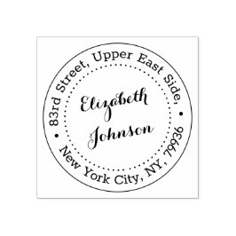 Sello De Caucho Dirección de devolución de nombre elegante moderna