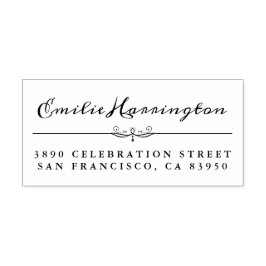 Sello De Caucho Dirección de devolución de nombre manuscrito de Mo