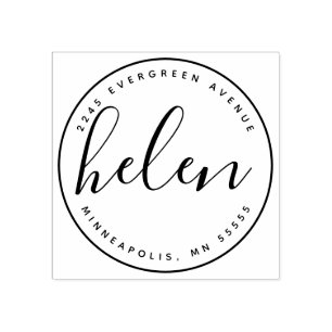 Sello De Caucho Dirección de devolución de nombre manuscrito mod