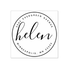 Sello De Caucho Dirección de devolución de nombre manuscrito moder