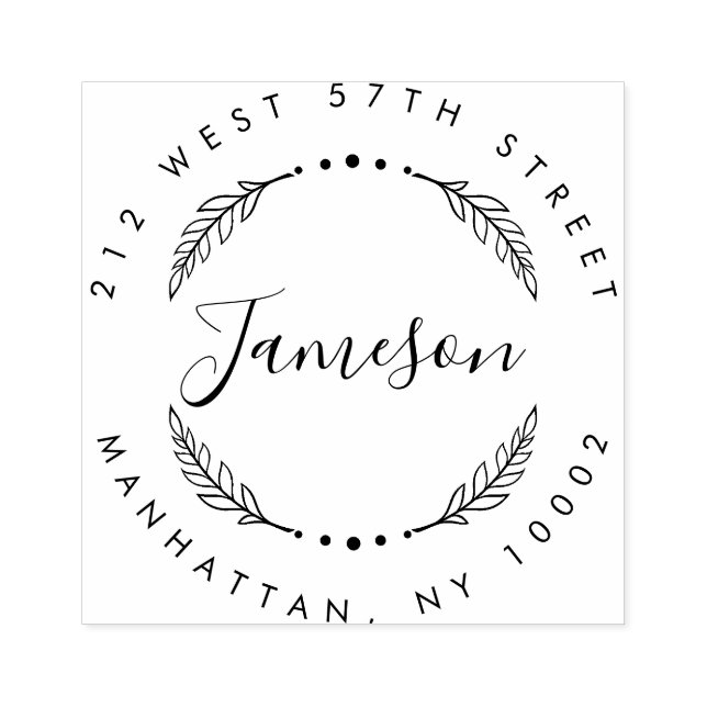 Sello De Caucho Dirección de devolución de nombre y guión de perso (Impresión)