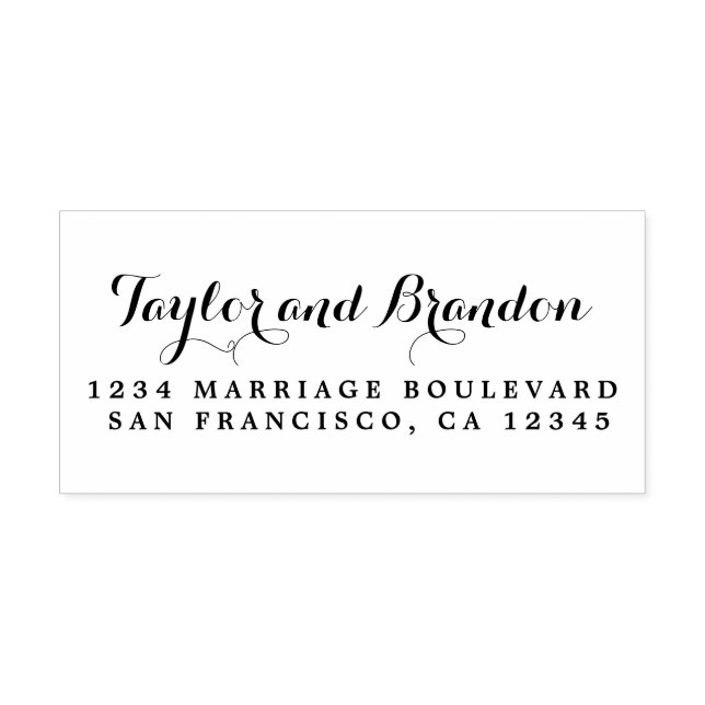 Sello De Caucho Dirección de devolución de nombres de caligrafía d (Impresión)