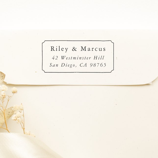 Sello De Caucho Dirección de devolución de nombres de cuadros y pa (Rubber Stamp Mock-up)