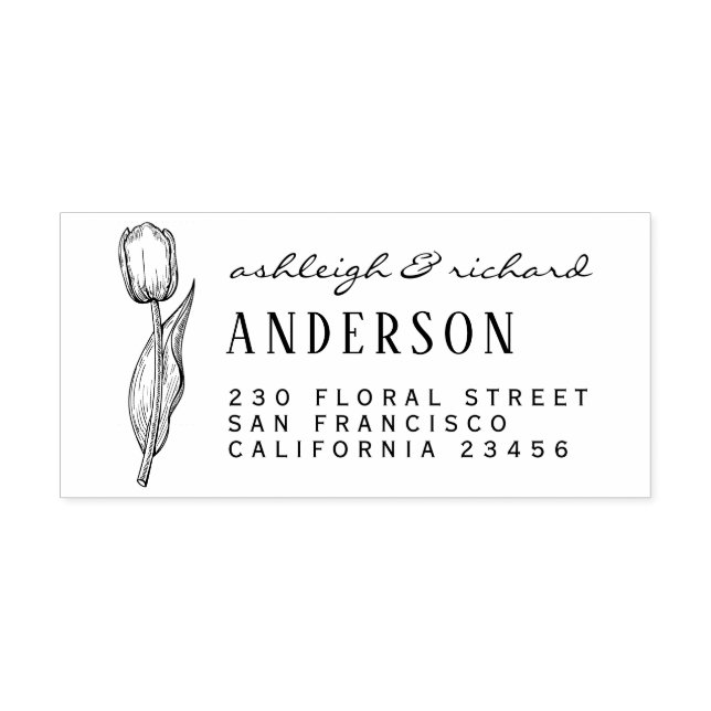 Sello De Caucho Dirección de devolución de nombres personalizados  (Impresión)