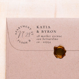 Sello De Caucho Dirección de devolución de número de piso y vivien