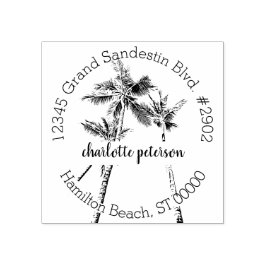 Sello De Caucho Dirección de devolución de palmeras tropicales a m