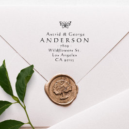 Sello De Caucho Dirección de devolución de pareja casada con flora