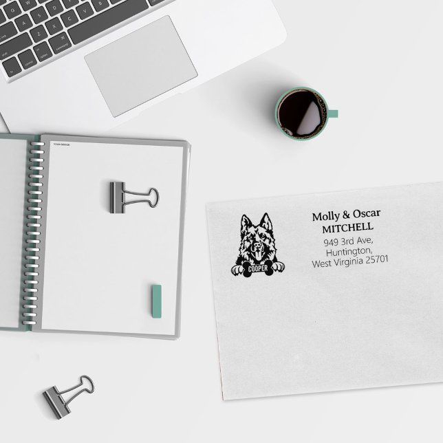 Sello De Caucho Dirección de devolución de perro pastor alemán (Subido por el creador)