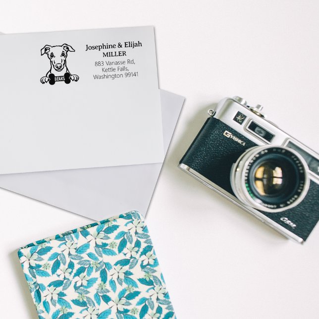 Sello De Caucho Dirección de devolución de perros con Whippet (Subido por el creador)