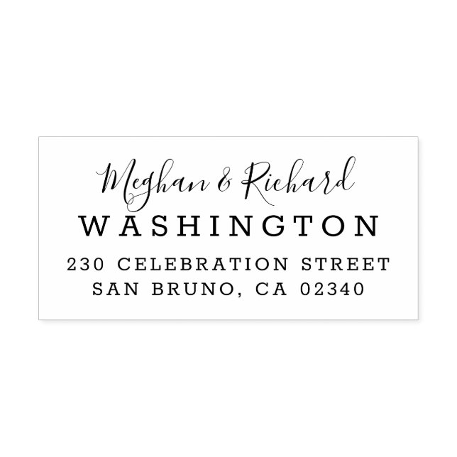 Sello De Caucho Dirección de devolución de personalizado de novia  (Impresión)