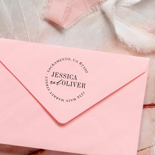 Sello De Caucho Dirección de devolución de redondeo de Boda de nom (Subido por el creador)