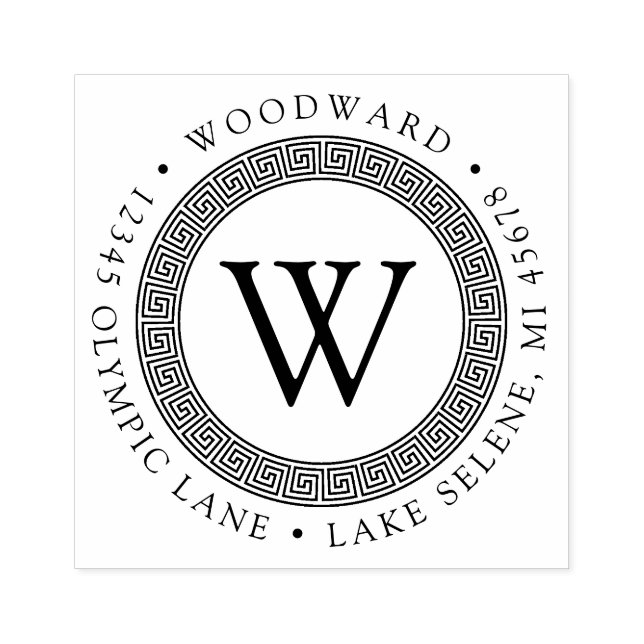 Sello De Caucho Dirección de devolución de redondeo de clave grieg (Impresión)