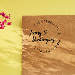 Sello De Caucho Dirección de devolución de redondeo de escritura a