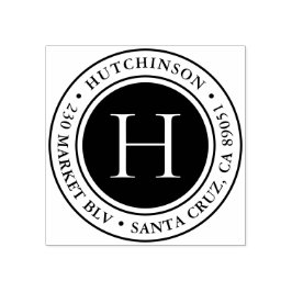 Sello De Caucho Dirección de devolución de redondeo de monograma n