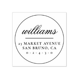 Sello De Caucho Dirección de devolución de redondeo de nombre de f