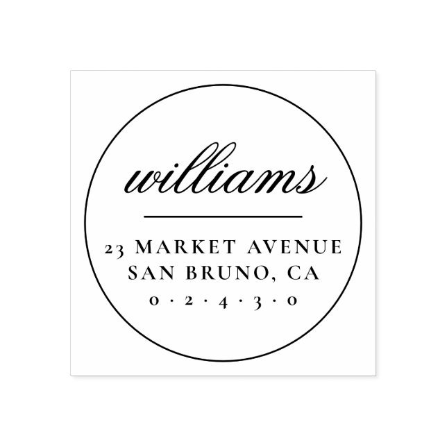 Sello De Caucho Dirección de devolución de redondeo de nombre de f (Impresión)