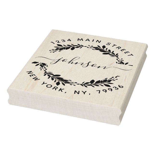 Sello De Caucho Dirección de devolución de redondeo de nombre de f (Sello)