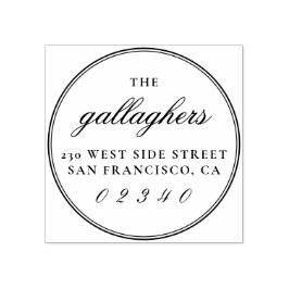 Sello De Caucho Dirección de devolución de redondeo de nombre de f