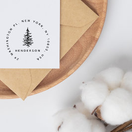 Sello De Caucho Dirección de devolución de redondeo simple del árb