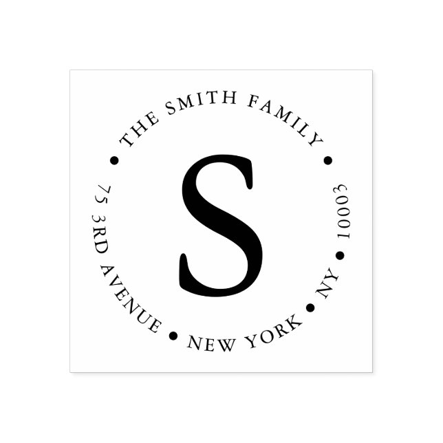 Sello De Caucho Dirección de devolución de redondeo simple en negr (Impresión)