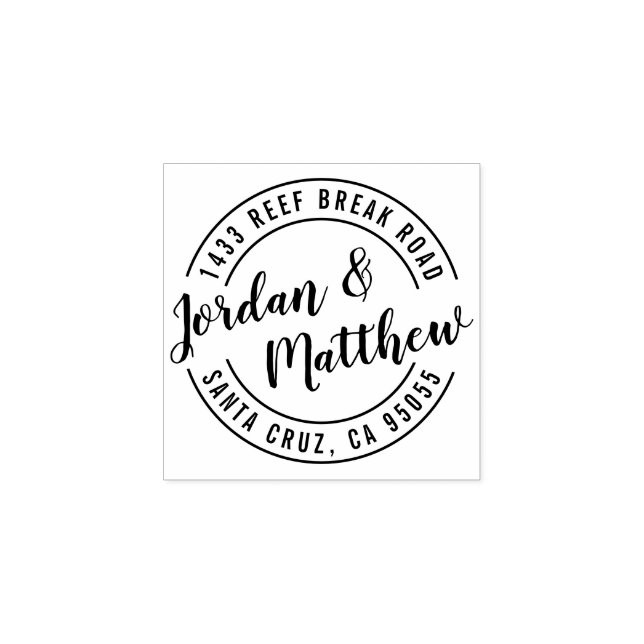 Sello De Caucho Dirección de devolución de script de escritura de  (Impresión)