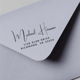 Sello De Caucho Dirección de devolución de script de firma moderna