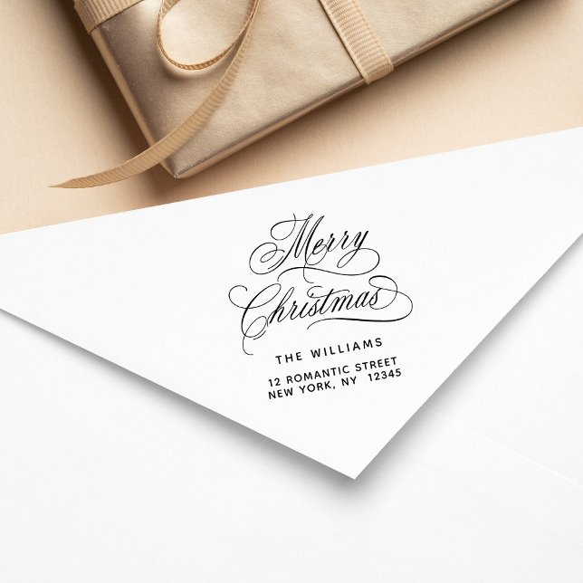 Sello De Caucho Dirección de devolución de script de navidad román (Subido por el creador)