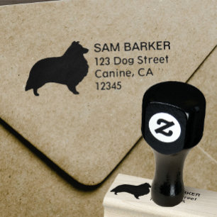 Sello De Caucho Dirección de devolución de Silhouette Sheepdog S