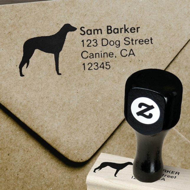 Sello De Caucho Dirección de devolución de silueta de Deerhound (Subido por el creador)