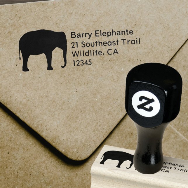 Sello De Caucho Dirección de devolución de silueta de elefante asi (Subido por el creador)