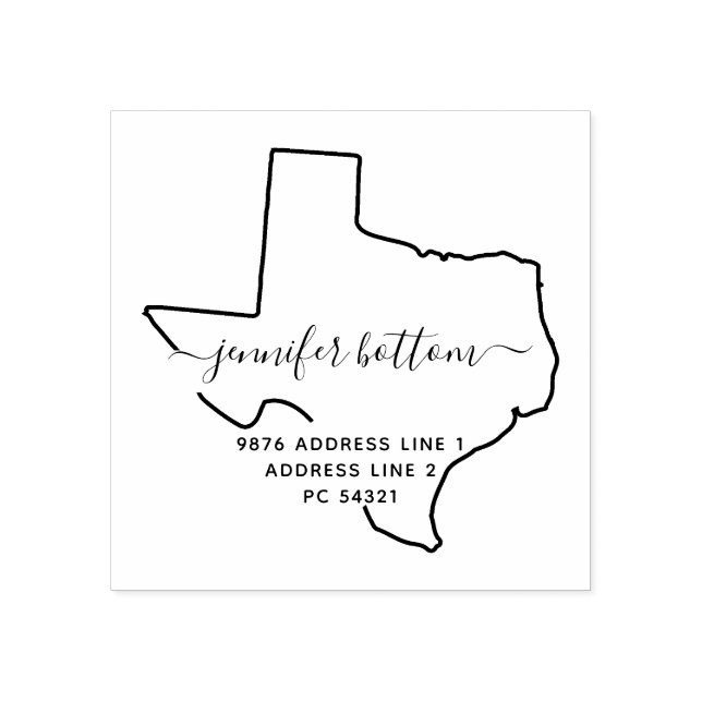 Sello De Caucho dirección de devolución de Texas negocio (Impresión)