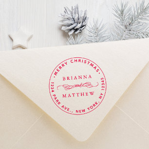 Sello De Caucho Dirección de devolución de vacaciones navideñas re