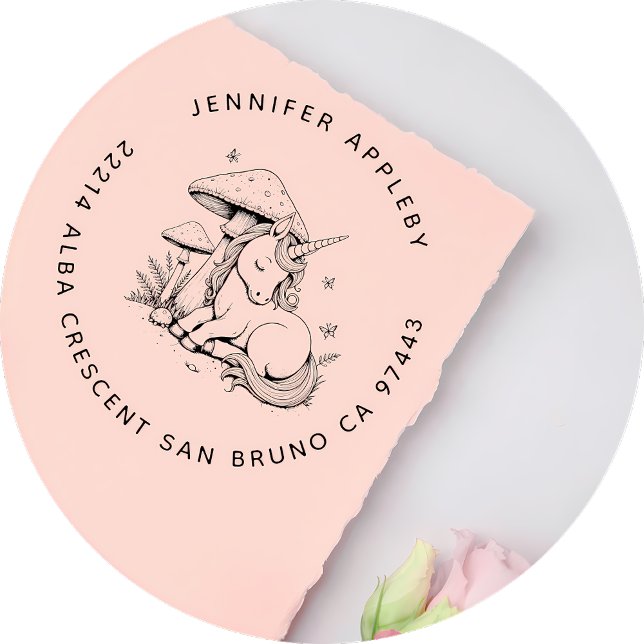 Sello De Caucho Dirección de devolución del bebé mágico Unicornio  (Subido por el creador)