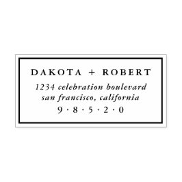 Sello De Caucho Dirección de devolución del Boda clásico