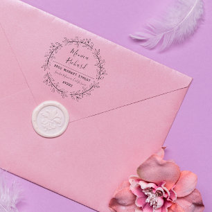 Sello De Caucho Dirección de devolución del Boda de guirnaldas bot