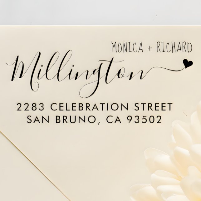 Sello De Caucho Dirección de devolución del Boda de nombre de fami (Subido por el creador)