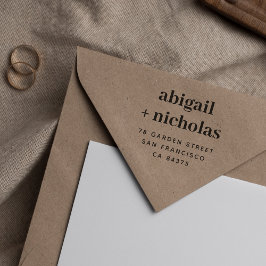 Sello De Caucho Dirección de devolución del Boda de nombres de par