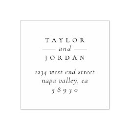 Sello De Caucho Dirección de devolución del Boda de tipografía Min